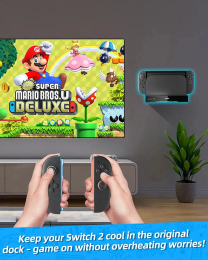 Aolion For Switch 2 Dock RGB Cooling Fan Portable HUB Expansion base Wall Mount With NGC For Switch 2 Accessories Deals 4 U  Console Accessories Deals 4 U