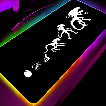 RGB Mouse Pad Larger XXL Office Laptop Backlight Speed Computer Keyboard LED Desk Mat Gaming Accessories A-Aliens Movie Mousepad