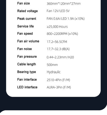 ICE Whale WZ-120/240/360 PC Case Fan ARGB Motherboard Sync Combination Structure Cold Exhaust Cooling Fan Ventilador