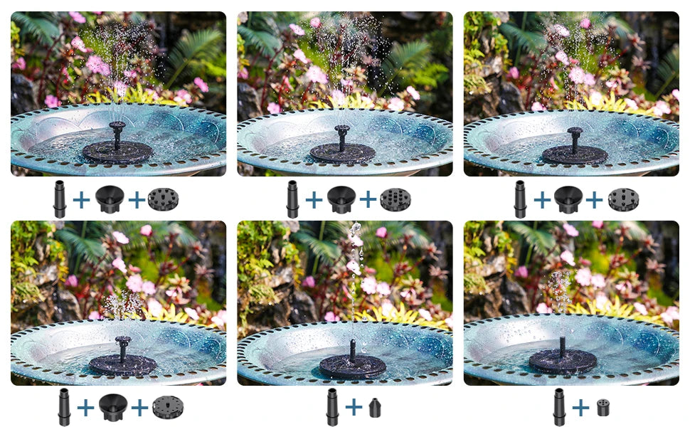 Solar Water Fountain Pool Pond Waterfall Fountain Garden Decoration Outdoor Bird Bath Solar Powered Floating Water Pump Deals 4 U   Deals 4 U