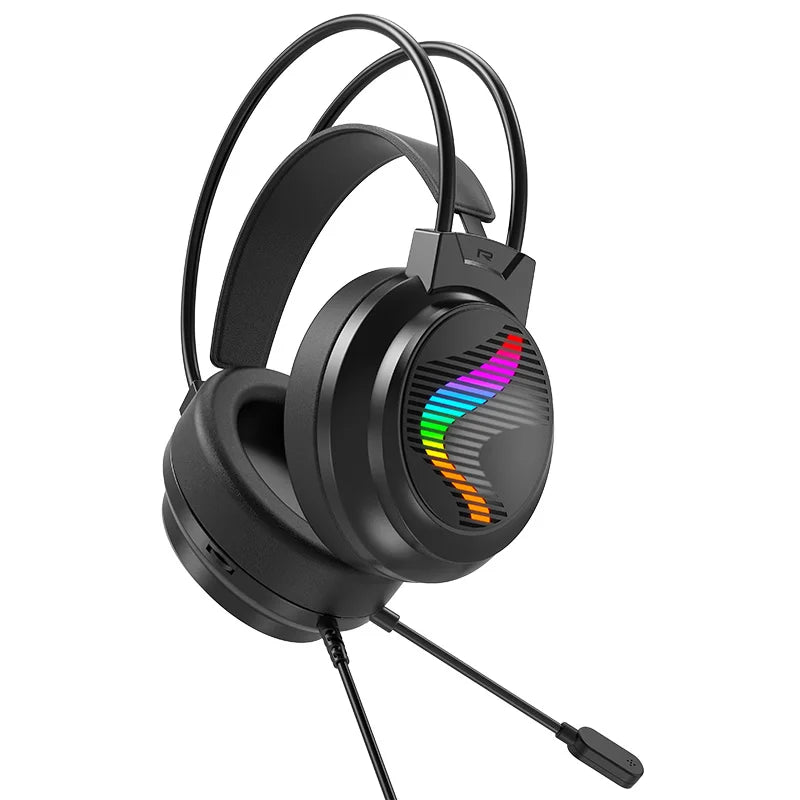 Acinaci J11 Gaming Headset for PS4 PC Xbox One PS5 Switch via 3.5mm Audio Jack, with Mic, LED Light