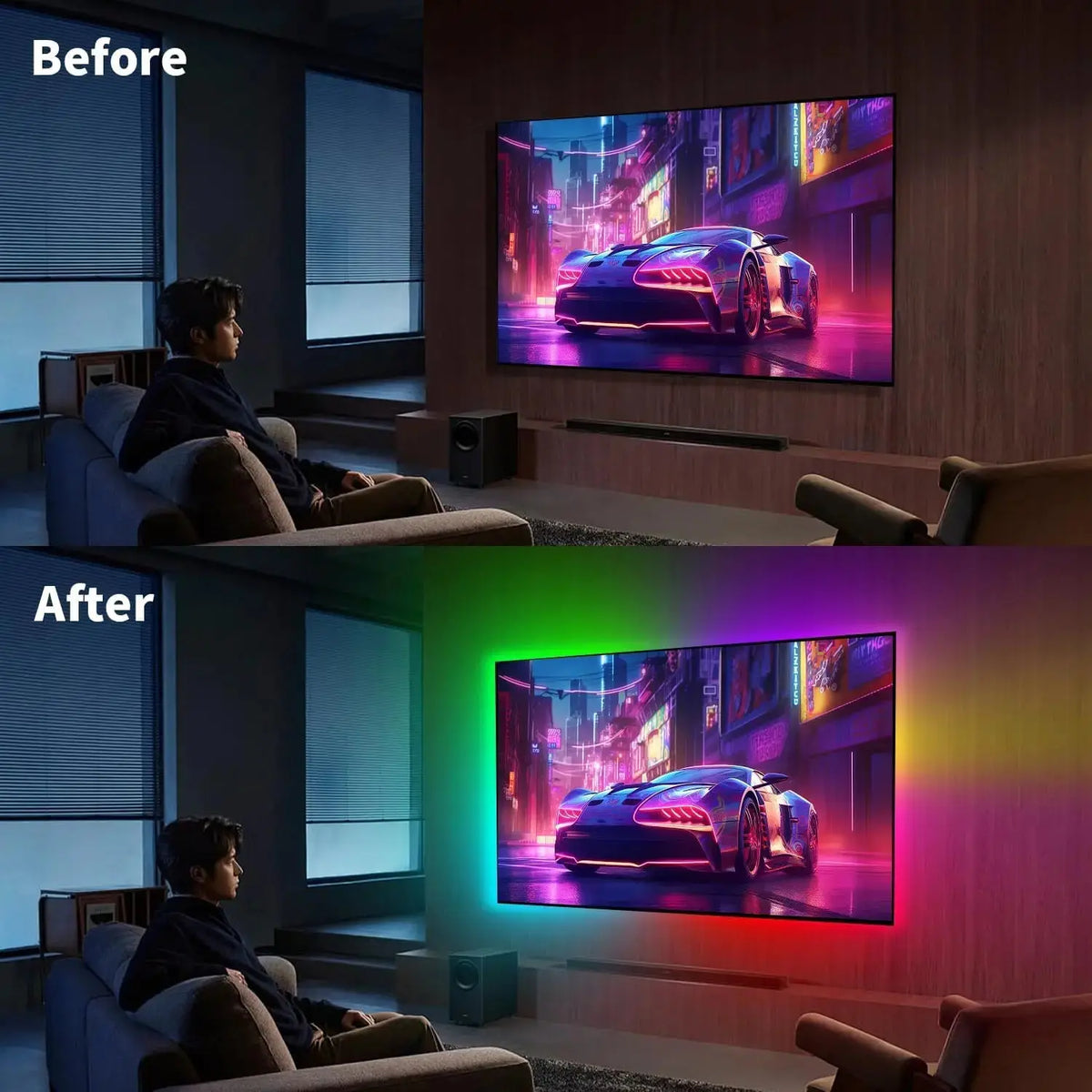 Bluetooth RGB Neon LED Strip 1-10m DC5V USB IP65 Waterproof Flexible Tape with App/Remote Control Music Sync for Home Decor Deals 4 U  RGB Hexagon Wall Lights Deals 4 U