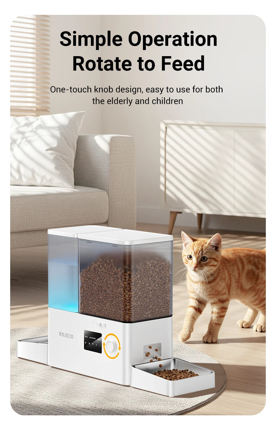 ROJECO 8.5L Automatic Pet Feeder Water Fountain WIFI APP Remote Control Smart Dog 5L Food Dispenser 3.5L Gravity Water Drinker ﻿ Deals 4 U  Automatic Pet Feeder Deals 4 U