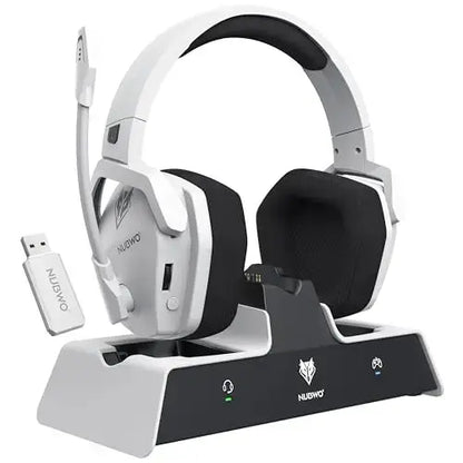 NUBWO G06 Pro Wireless Gaming Headset with Charging Station for Headset and PS5 Controller 17ms Low Latency Dynamic 50mm Drivers Deals 4 U  Gaming Accessories Deals 4 U