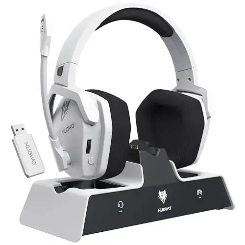 NUBWO G06 Pro Wireless Gaming Headset with Charging Station for Headset and PS5 Controller 17ms Low Latency Dynamic 50mm Drivers Deals 4 U  Gaming Accessories Deals 4 U