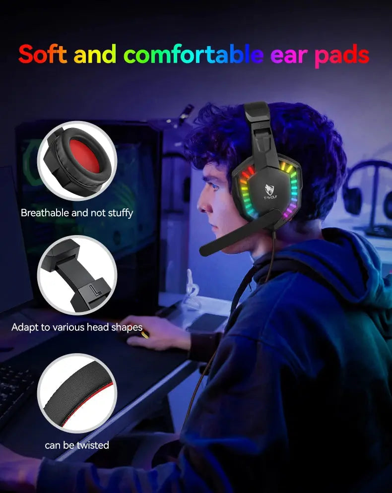 5-in-1 Set Gaming Combo Keyboard 4-color Breathing Light Mouse 3.5mm Gaming Headset Gaming Speaker Anti-slip Mouse Pad NEW HOT Deals 4 U  Gaming Accessories Deals 4 U