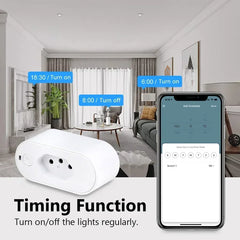 Works with Tuya 16A/20A Brazil Standard Wifi Smart Plug Socket Work with Google Home Alexa with Power Monitor APP Remote Control Deals 4 U   Deals 4 U
