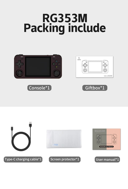 ANBERNIC RG353M Handheld Game Console 3.5 Inch Multi-touch Screen Dual OS Aluminum Alloy Shell HDMI-compatible WIFI Gaming Video Player