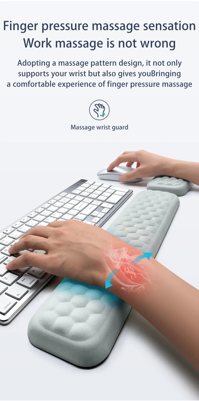 Keyboard Pad Set Memory Foam for Office Computer Laptop Easy Typing Pain Relief Keyboard Wrist Rest Mouse Pad Computer Mouse Pad
