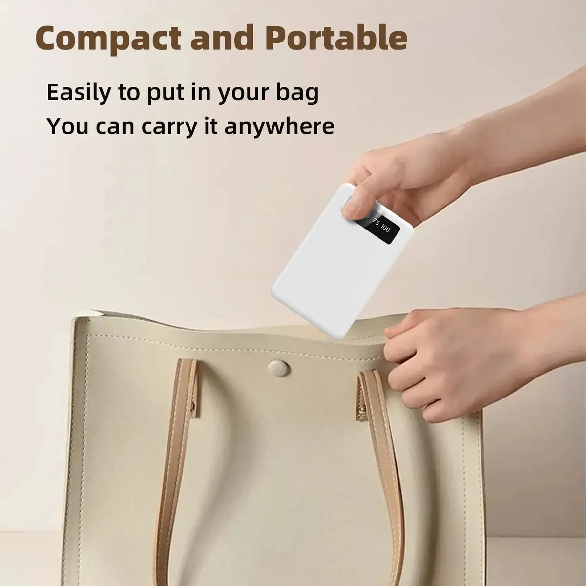Mini Slim 10000mAh Portable Power Bank, Built-in LED Digital Display, 1 USB-A Port & 3 Integrated Cables, Small Lightweight Design, Multi-Device Simultaneous Charging for Travel, Camping and Emergency, Compatible with Android Deals 4 U  Mobile Gaming Deals 4 U