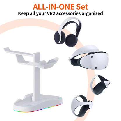 Controller Charging Dock for PS5 VR2 Charging Station with VR Headset Holder Display Stand PS VR2 Controller Charger for PS VR2 Deals 4 U  Console Accessories Deals 4 U