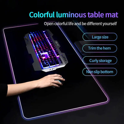 ROG ASUS Mouse Pad RGB Gamer Desk Mat Led Back Light Mousepad Setup Gaming Accessories Deskmat Big Colorful Mousepepad Backlight