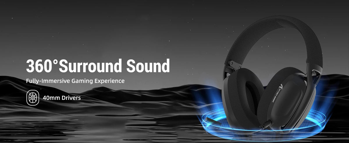 ATTACK SHARK L80 180g Ultra-Light Gaming Headset, Pluggable Microphone, Wired/Bluetooth/2.4G Wireless, 5.1 Channel Stereo Sound