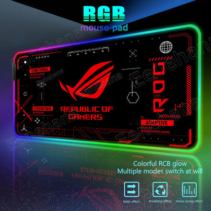 RGB Luminous ASUS Large PC Gaming Mouse Pad Black-green Desk Accessories LED XXL ROG Keyboard Extended Pads Backlight Cool Mats
