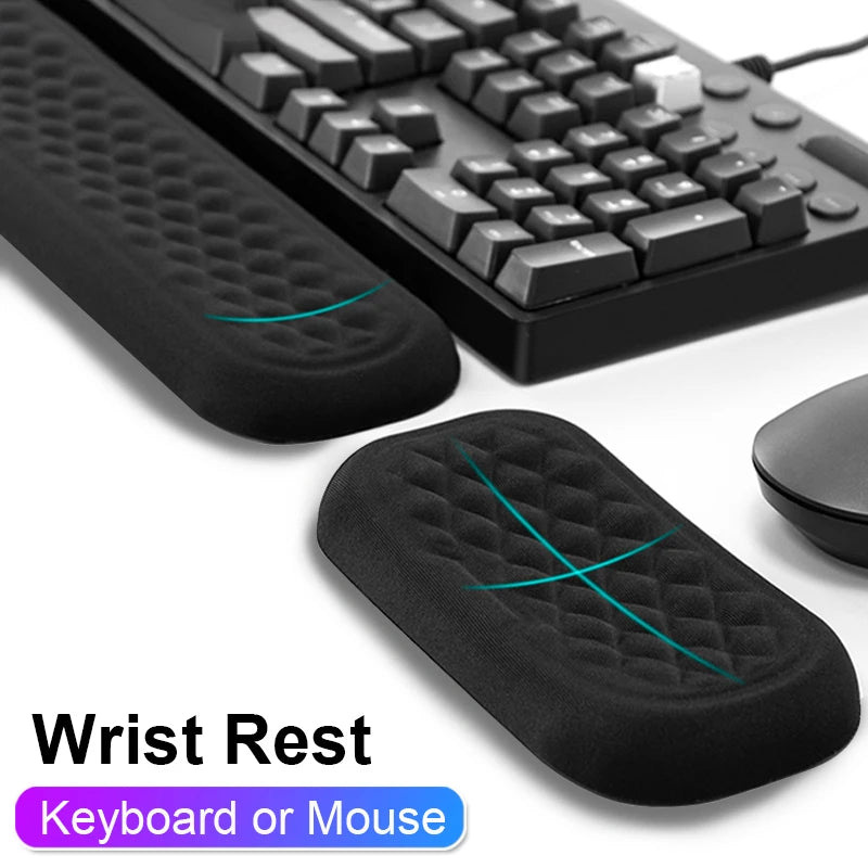 Keyboard Pad Set Memory Foam for Office Computer Laptop Easy Typing Pain Relief Keyboard Wrist Rest Mouse Pad Computer Mouse Pad