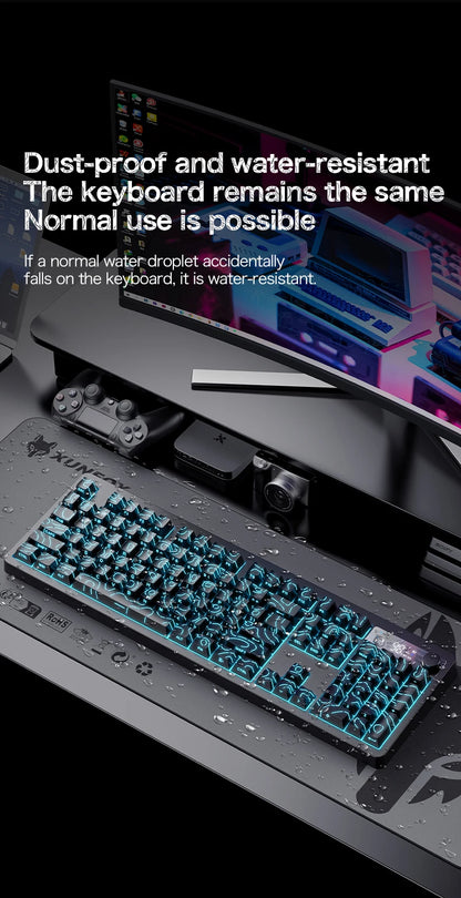 TK100 wireless Bluetooth wired triple-mode mechanical feel keyboard with high-definition display, rotary knob and RGB lighting