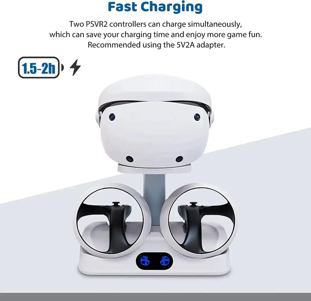 Controller Charging Dock for PS5 VR2 Charging Station with VR Headset Holder Display Stand PS VR2 Controller Charger for PS VR2 Deals 4 U  Console Accessories Deals 4 U