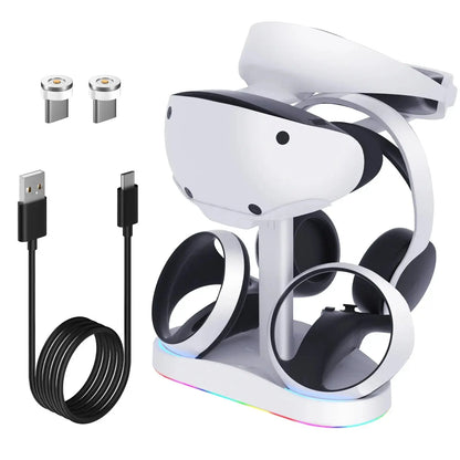 Controller Charging Dock for PS5 VR2 Charging Station with VR Headset Holder Display Stand PS VR2 Controller Charger for PS VR2 Deals 4 U  Console Accessories Deals 4 U