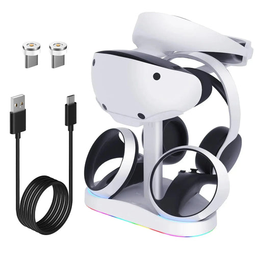 Controller Charging Dock for PS5 VR2 Charging Station with VR Headset Holder Display Stand PS VR2 Controller Charger for PS VR2 Deals 4 U  Console Accessories Deals 4 U