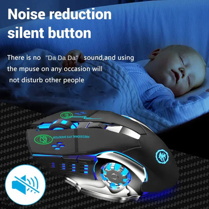 Rechargeable Wireless Mouse Gaming Computer Silent Bluetooth Mouse USB Mechanical E-Sports Backlight PC Gamer Mouse For Computer Deals 4 U  Gaming Accessories Deals 4 U