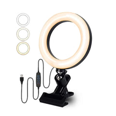 Clip-on ring light lighting kit, phone selfie light, 3-stop webcam, photography accessories, auto projection, 6-inch fill light Deals 4 U  Streaming Equipment Deals 4 U