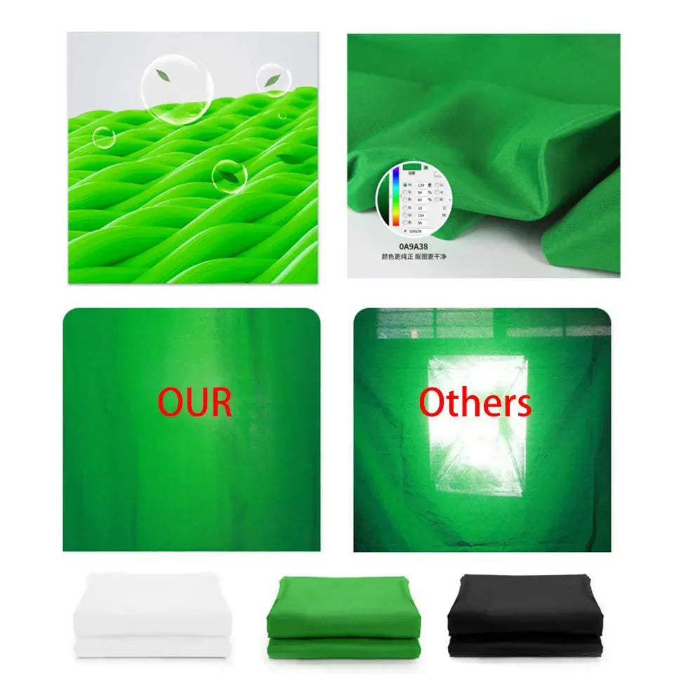 Green Screen Chromakey Cromakey Backdrops Cloth Photography Background Backdrop Smooth Cotton For Photo Studio Shoot Video Deals 4 U  Streaming Equipment Deals 4 U