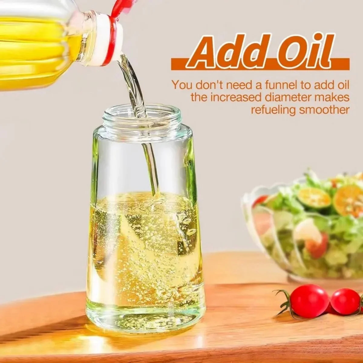 2-in-1 Glass Oil Sprayer & Dispenser, 470ml Dual-Use Olive Oil Bottle for Kitchen, BBQ, and Salad Deals 4 U   Deals 4 U