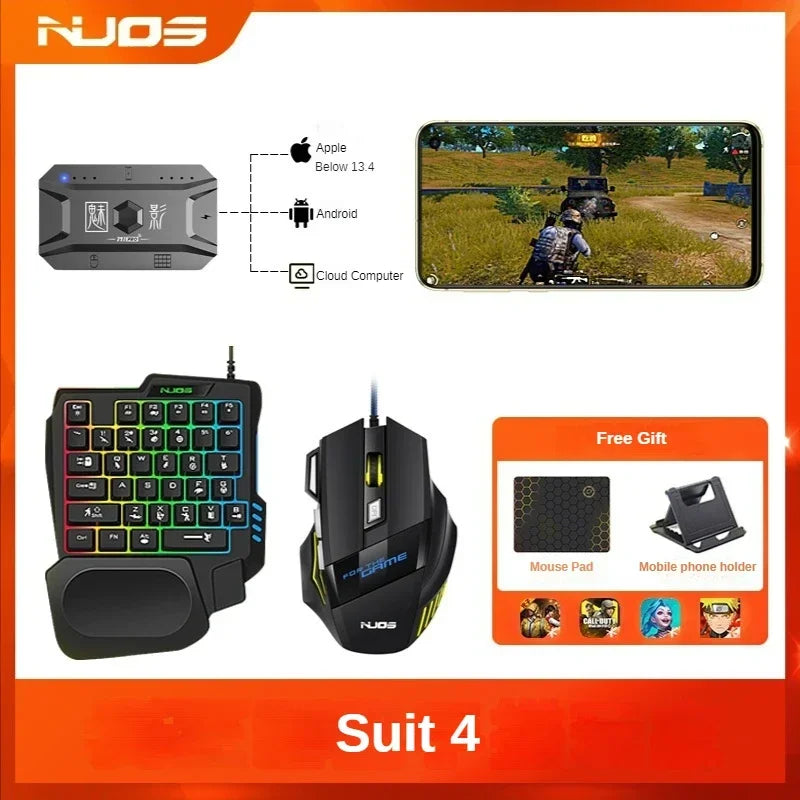 M1 Pro Gamepad Mobile Game Controller 4 in 1 Mouse Keyboard Converter BT V5.0 Programmable Adapter Support iOS Android System Deals 4 U   Deals 4 U
