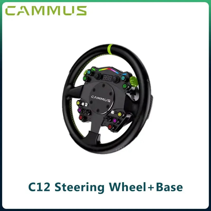 CAMMUS C12 with LC100 pedals kit C12 Direct Drive Steering Wheel Global First includes two T-shaped base flanges Deals 4 U  Gaming Accessories Deals 4 U