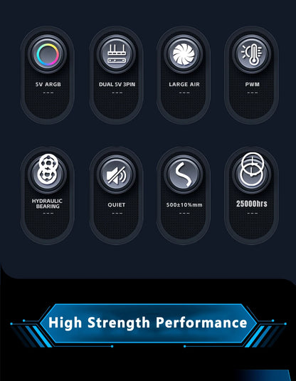 ICE Whale WZ-120/240/360 PC Case Fan ARGB Motherboard Sync Combination Structure Cold Exhaust Cooling Fan Ventilador