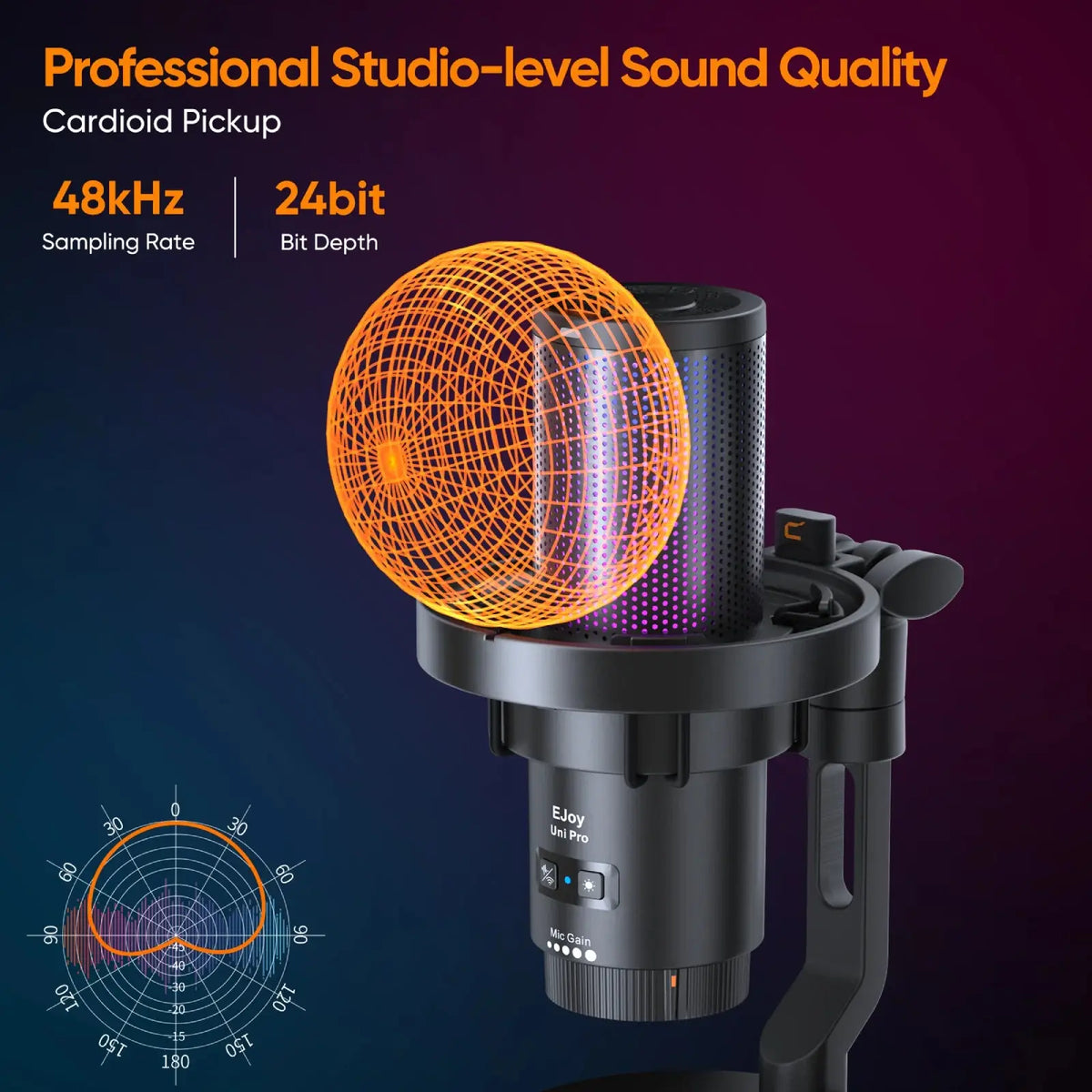 COMICA Uni Pro Wireless USB Gaming Microphone for PC Laptop Smartphone Noise Cancellation Condenser Mic with RGB Lights Deals 4 U  Streaming Equipment Deals 4 U