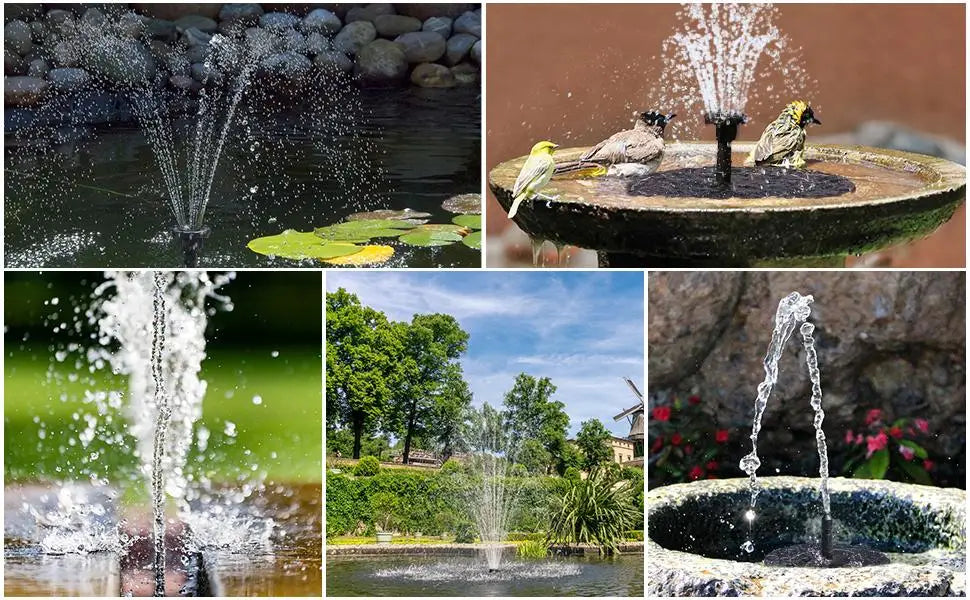 Solar Water Fountain Pool Pond Waterfall Fountain Garden Decoration Outdoor Bird Bath Solar Powered Floating Water Pump Deals 4 U   Deals 4 U