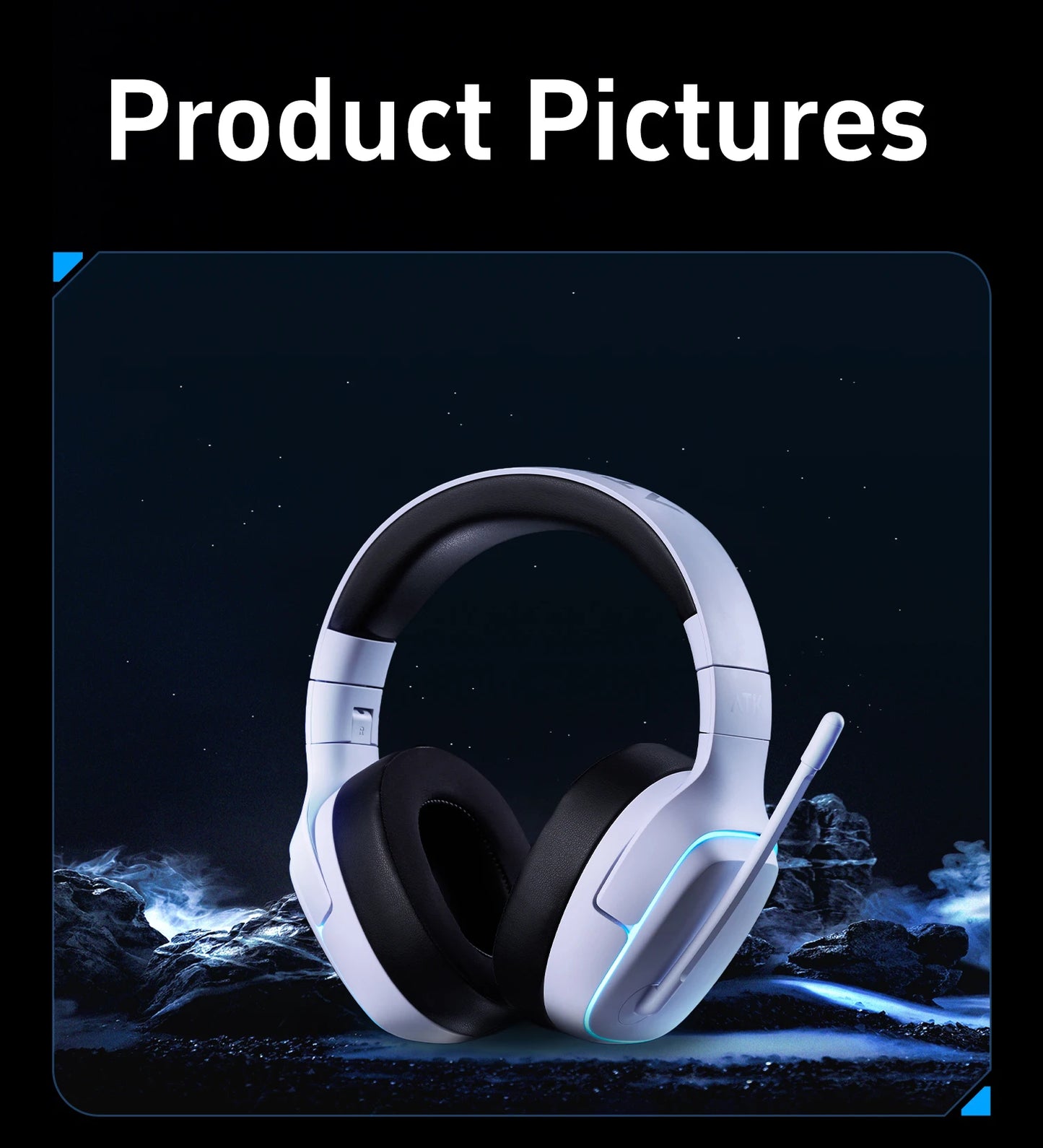 ATK N9 2.4GHz Wireless Gaming Headset with Mic for PS5 PS4 PC Mac Playstation Bluetooth Gaming Headphone with Microphone