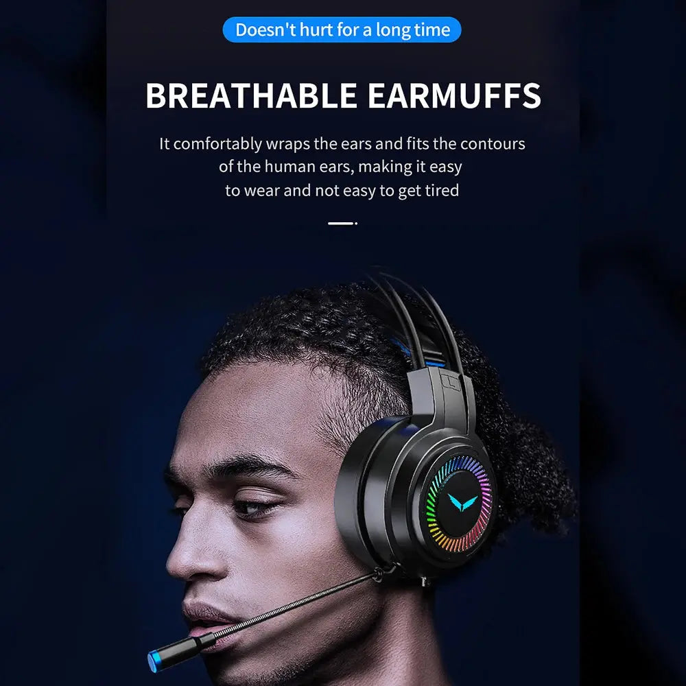 Gaming Headset Noise Canceling Microphone E-Sports Game 7.1 Stereo Surround Sound Wired Headphone for PS5 Xbox One Movie Music Deals 4 U  Gaming Accessories Deals 4 U