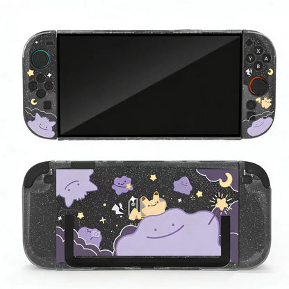 Cartoon Switch 2 Protective Case for Nintendo Switch 2 Glitter Purple Customize Joy-Con Console Case Can be inserted Dock Cover