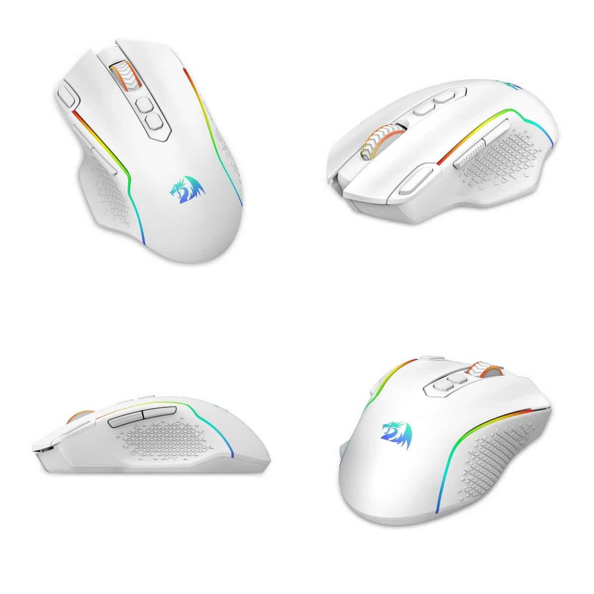 Redragon M810 Pro Wireless Gaming Mouse, 10000 DPI Wired Gamer Mouse w/ Rapid Fire Key, 8 Macro Buttons, Black/White Mouse Deals 4 U   Deals 4 U