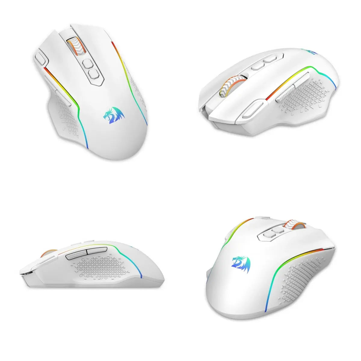 Redragon M810 Pro Wireless Gaming Mouse, 10000 DPI Wired Gamer Mouse w/ Rapid Fire Key, 8 Macro Buttons, Black/White Mouse Deals 4 U  Gaming Accessories Deals 4 U