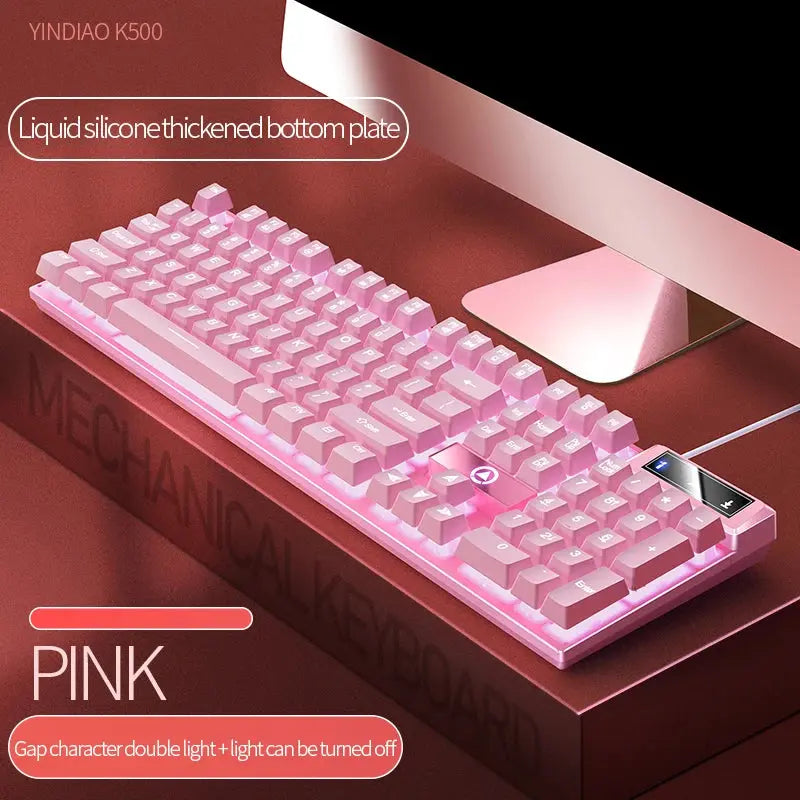 104 Keys Gaming Keyboard Wired Keyboard Color Matching Backlit Mechanical Feel Computer E-sports Peripherals for Desktop Laptop Deals 4 U  Gaming Accessories Deals 4 U