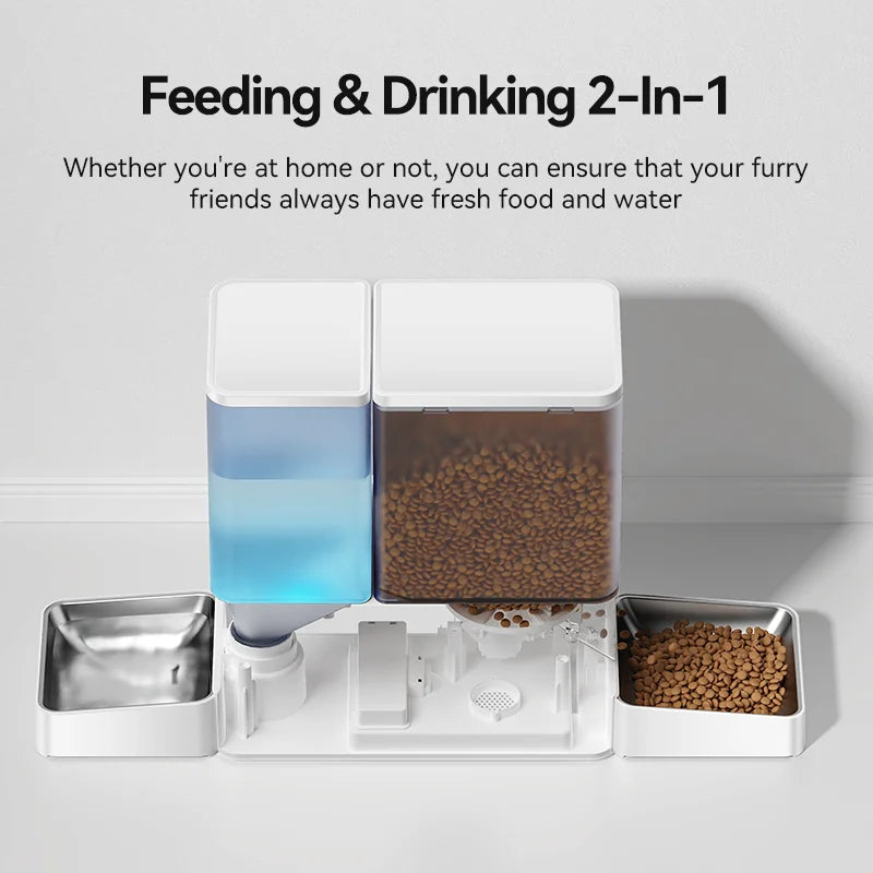ROJECO 8.5L Automatic Pet Feeder Water Fountain WIFI APP Remote Control Smart Dog 5L Food Dispenser 3.5L Gravity Water Drinker ﻿ Deals 4 U  Automatic Pet Feeder Deals 4 U