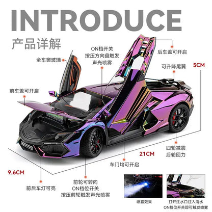 1:24 Lamborghini Revuelto With Spray Alloy Car Diecasts & Toy Vehicles Metal Toy Car Model Sound and light Collection Kids Toy Deals 4 U  Gaming Accessories Deals 4 U