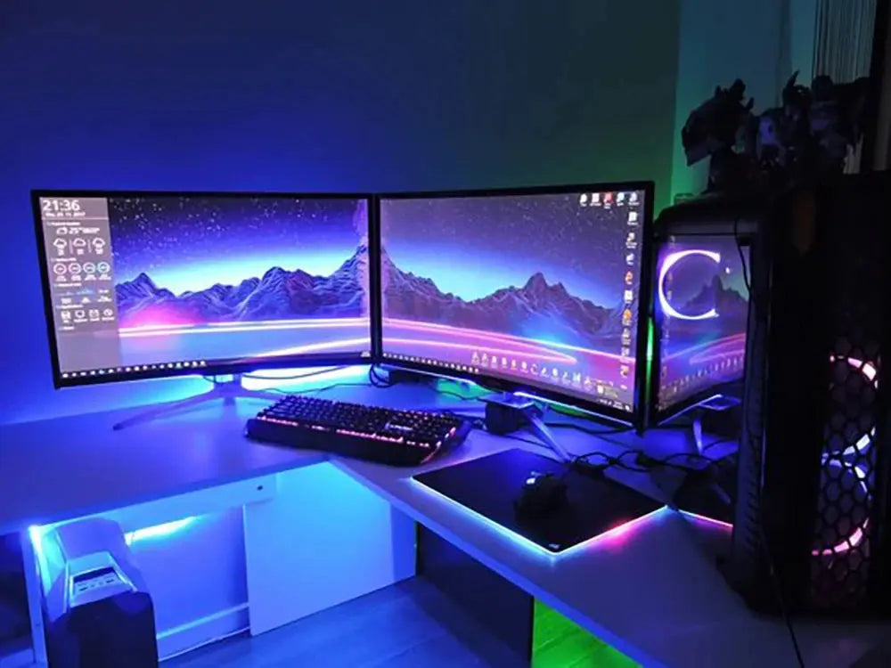 RGB LED Light Strip Lights USB 5V TV Backlight Atmosphere Lights APP Remote Control Flexible Lamp Tape Christmas Party Light Deals 4 U  RGB Hexagon Wall Lights Deals 4 U