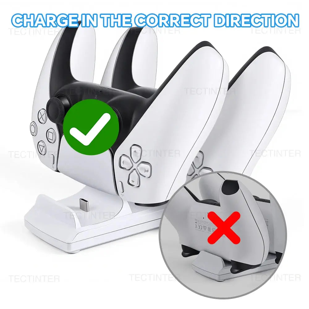 Dual Fast Charger for PS5 Wireless Controller Charging Dock Station Base Stand for Playstation 5 Gamepad Gaming Accessories Deals 4 U  Console Accessories Deals 4 U