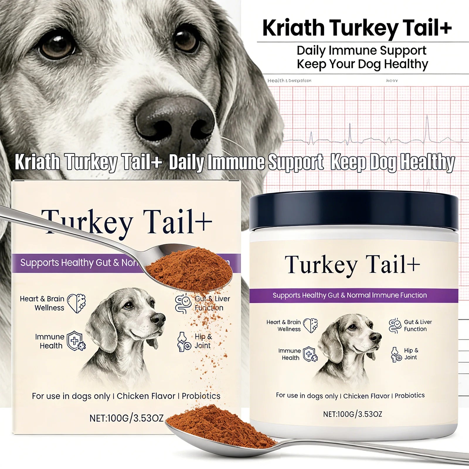 Kriath Pet Nutrition Powder Support Heart Health Promoting Intestinal Digestion Function Protect Joints Normal Lmmune Function Deals 4 U   Deals 4 U