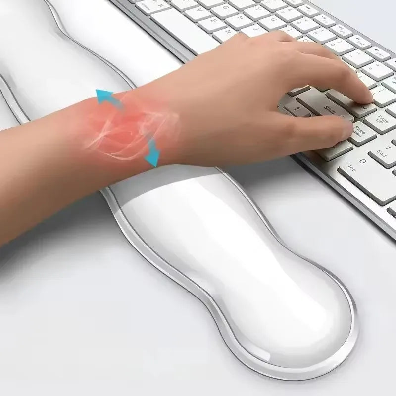 Ergonomic Silicone Gel Keyboard and Mouse Wrist Rest Set Clear Wrist Rest for Keyboard 60%/68%/75%