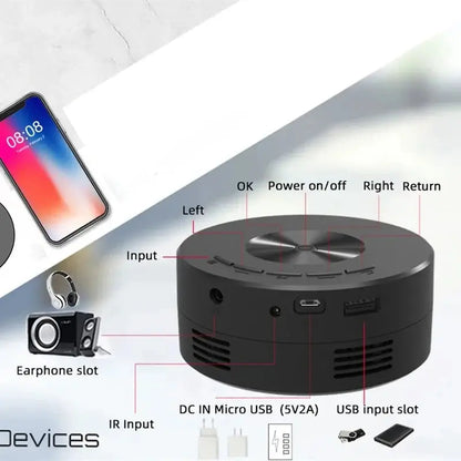 YT200 Smart home high-definition miniature portable projector small mobile phone projector wireless Projection Support 1080p Deals 4 U  Gaming Accessories Deals 4 U