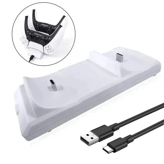 Dual Fast Charger for PS5 Wireless Controller Charging Dock Station Base Stand for Playstation 5 Gamepad Gaming Accessories Deals 4 U  Console Accessories Deals 4 U