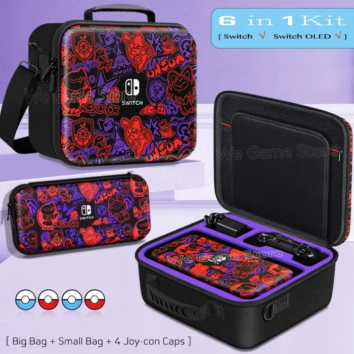 Travel Carrying Case For Nintendo Switch OLED Console Gaming Accessories High Quality Portable Storage Messenger Bag Hard Shell Deals 4 U  Console Accessories Deals 4 U
