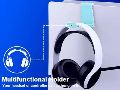BEBONCOOL S2000 PS5 Slim Stand | 3-Gear Cooling RGB Light Dual Charger 15 Game Slot Headset Holder for Disc/Digital Pro Gaming