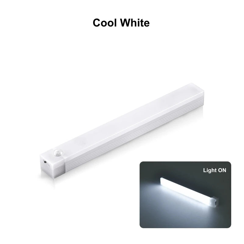 Motion Sensor Wireless LED Night Light USB Rechargeable Long Strip Bar Lamp for Kitchen Cabinet Wardrobe Bedside Staircase Tube Deals 4 U   Deals 4 U