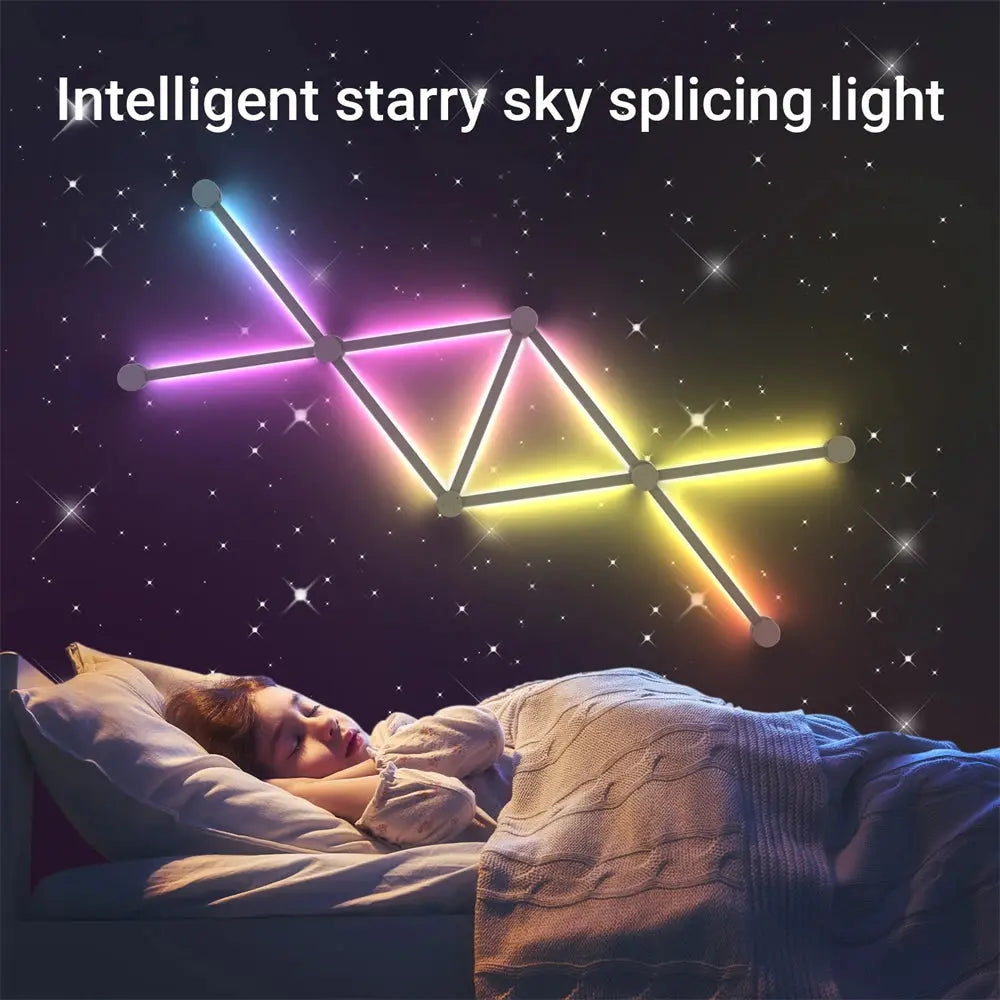 Splicing Light DIY Atmosphere Light RGB Smart Wall Light Voice Control Lamp for Esports Room Bedroom Bar Decoration Night Light Deals 4 U  RGB Hexagon Wall Lights Deals 4 U